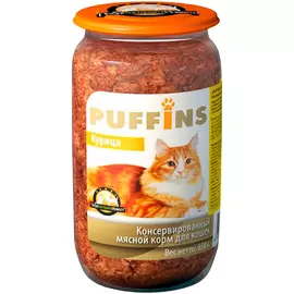 Puffins для взрослых кошек с курицей (650 гр х 8 шт)