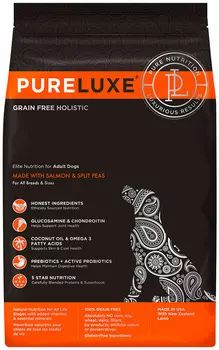 Pureluxe элитное питание беззерновой для взрослых собак всех пород с лососем и горошком (10,89 кг)