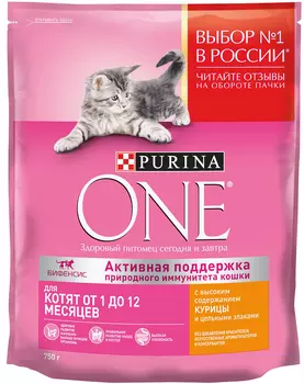 Purina One для котят с курицей и злаками (0,75 кг)