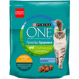 Purina One природа здоровья для взрослых кошек с курицей (0,68 кг)