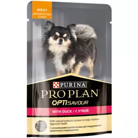 Purina Pro Plan Adult для взрослых собак маленьких пород с уткой в соусе (100 гр х 24 шт)
