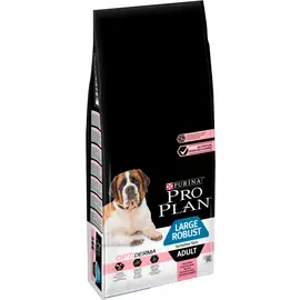 Purina Pro Plan Adult Dog Optiderma Large Robust Sensitive Skin для взрослых собак крупных пород мощного телосложения с чувствительной кожей с лососем и рисом (14 + 14 кг)