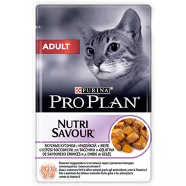 Purina Pro Plan Cat Adult Turkey для взрослых кошек с индейкой в желе (85 гр х 24 шт)