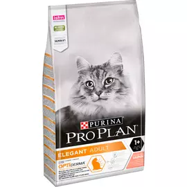 Purina Pro Plan Cat Elegant для взрослых кошек с чувствительной кожей с лососем (10 + 10 кг)