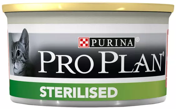 Purina Pro Plan Cat Sterilised для взрослых кастрированных котов и стерилизованных кошек паштет с лососем и тунцом (85 гр х 24 шт)