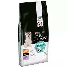 Purina Pro Plan Optidigest Grain Free Puppy Medium &amp; Large беззерновой для щенков средних и крупных пород с чувствительным пищеварением с индейкой (2,5 + 2,5 кг)