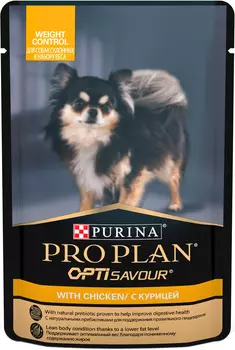 Purina Pro Plan Weight Control диетический для взрослых собак маленьких пород с курицей в соусе (100 гр х 24 шт)