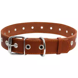 Ошейник кожаный для собак безразмерный коричневый 35 мм 69 см Collar (1 шт)