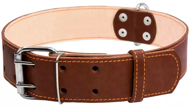 Ошейник кожаный для собак двойной коричневый 45 мм 56 – 68 см Collar (1 шт)