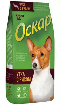 оскар для взрослых собак всех пород с уткой и рисом (12 + 12 кг)