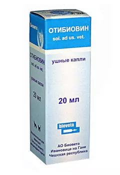 отибиовин капли ушные для собак и кошек при отитах (20 мл)
