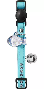 Ошейник для кошек Hunter Smart Modern Luxus кожзам со стразами бирюзовый (1 шт)