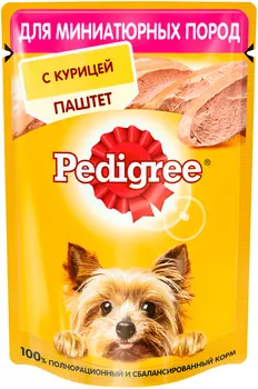 Pedigree для взрослых собак маленьких пород паштет с курицей (80 гр х 24 шт)