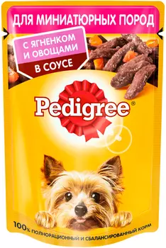 Pedigree для взрослых собак маленьких пород с ягненком и овощами в соусе (85 гр х 24 шт)