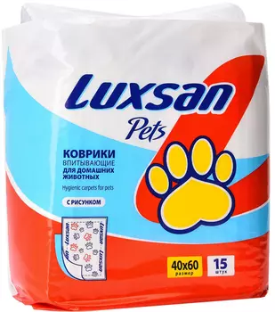 Пеленки впитывающие для собак c рисунком Luxsan Premium 40 х 60 см 15 шт (1 шт)