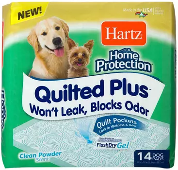 Пеленки впитывающие для собак с простежкой Hartz Quilted Plus 53 х 53 см 14 шт (1 шт)