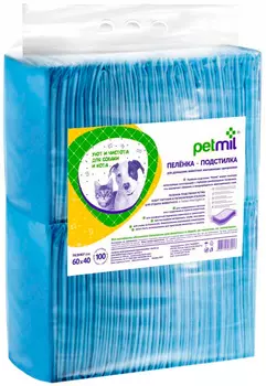 Пеленки впитывающие для животных Petmil 60 х 40 см 100 шт (1 шт)