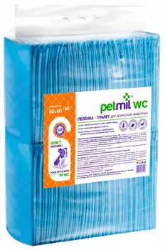 Пеленки впитывающие для животных с суперабсорбентом Petmil 60 х 60 см 60 шт (1 шт)