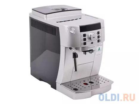 Кофемашина DeLonghi ECAM 22.110.SB мощность 1450Вт, объем 1,8л, давление 15 бар, встроенная кофемолка, диспенсер, капучинатор, серебристо/черный