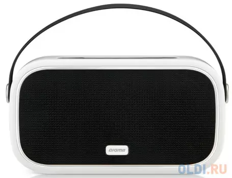 Колонка порт. Digma S-24 белый 10W 1.0 BT/3.5Jack/USB (SP2410W)