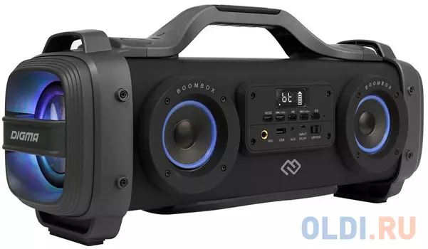 Колонка порт. Digma S-38 черный 60W 1.0 3.5Jack/USB 4400mAh