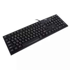 Клавиатура SVEN Standard 304 USB+HUB чёрная, 104 клавиши, встроенный USB hub, классическая раскладка, красная кириллица