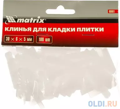 Клинья, 30х6х5мм, для кладки плитки, 100шт.// Matrix