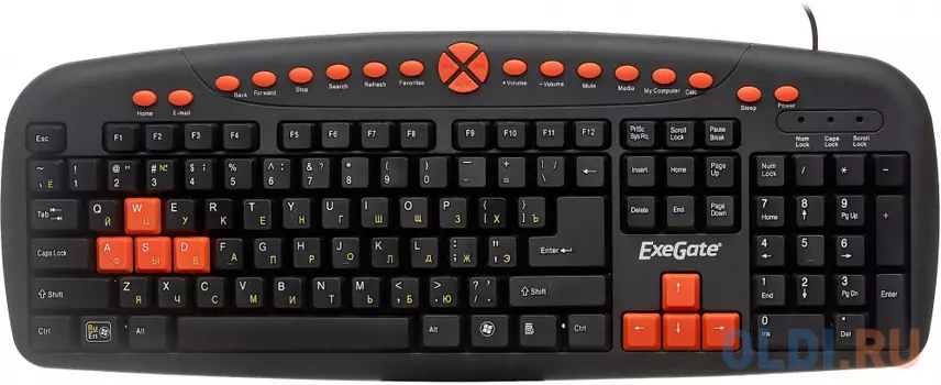 Клавиатура проводная Exegate LY-504M USB черный красный