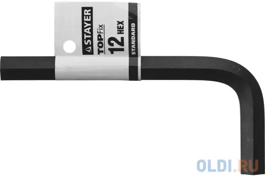 Ключ имбусовый STAYER 27405-12 STANDARD сталь, черный, 12мм