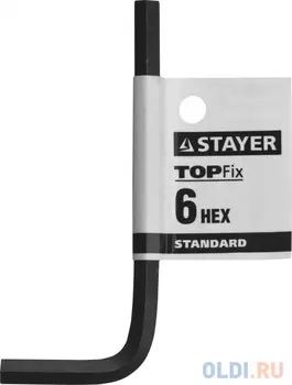 Ключ имбусовый STAYER 27405-6 STANDARD сталь, черный, 6мм