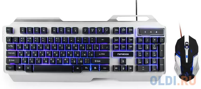 Клавиатура проводная Гарнизон GKS-510G Комплект кл-ра+мышь USB черный
