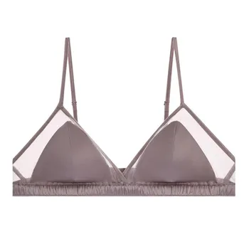 Тонкий дышащий бюстгальтер Tangge Silk Satin No-Rim со съемными подушечками Medium