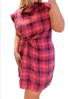 Мини-плиссированное платье Hudson Plaid в цвете гибискус Stateside, цвет hibiscus