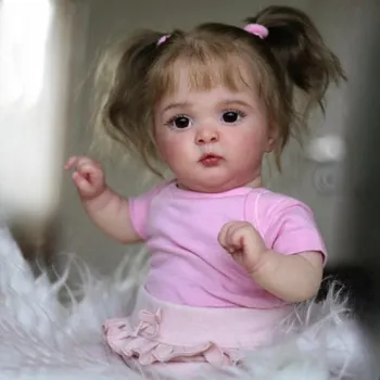 48 см тканевая имитация тела, кукла Reborn Baby, Джоси, милая принцесса, кукла возрождения для малышей с 3D-окрашенной кожей, имплантированные вручную вьющиеся волосы, детская кукла-одевалка cloth body
