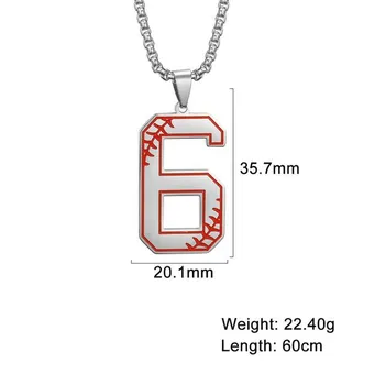 My Shape Baseball Pattern Number Подвеска Ожерелье Для Мужчин Спорт Баскетбол Фигурка Ожерелья Из Нержавеющей Стали Модные Мужские Украшения