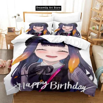 3D Print Fashion Anime Ninomae Ina nis-in Bedding Set Boys Girls Twin Queen Full Size Duvet Cover Pillowcase Bed Adult Bedroom EU Single 90x200cm