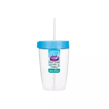 Стакан с трубочкой тритан 525 мл Sistema в ассортименте