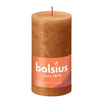 Свеча 6,8 х 13 см Bolsius Shine Рустик пряный коричневый