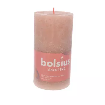Свеча 6,8 х 13 см Bolsius Shine Рустик туманно-розовый