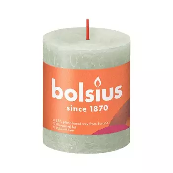Свеча 6,8 х 8 см Bolsius Shine Рустик туманный зелёный