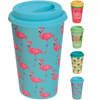 Стакан с крышкой для холодных напитков 425 мл Excellent Houseware Лето в ассортименте