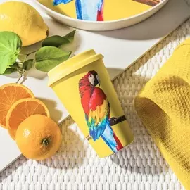 Стакан с крышкой для холодных напитков 425 мл Excellent Houseware Тропики в ассортименте