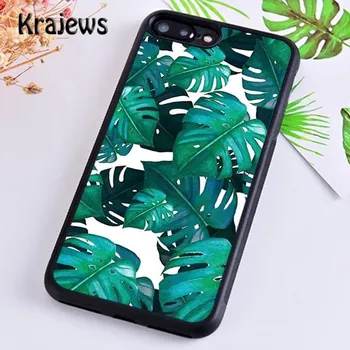 Чехол для телефона Krajews Monstera Flower Tropical Green Leaves для iPhone 14 5 6s 7 8 plus XR XS 11 12 13 pro max Galaxy S21 S22 iPhone 6plus