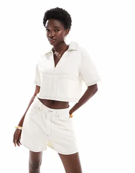 Джинсовый топ цвета регби цвета экрю ASOS DESIGN