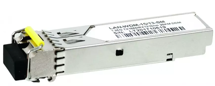 Трансивер Модуль SFP WDM 1.25G, 1550nm / 1310nm, 20 km, LC, DDM, Cisco (LAN-WDM-15/13-20-SM)