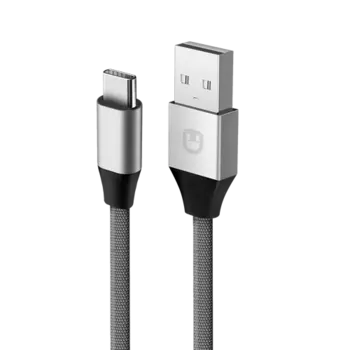 Unico Кабель USB-С - USB, 2,1А, 480 Мбит/с, нейлон, металл, 1м, серый, RTL BOX (DCTYPECUNC)