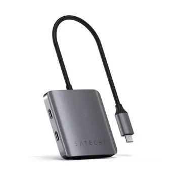 USB-C хаб Satechi Aluminum 4 порта Интерфейс USB-С. Цвет: Серый космос