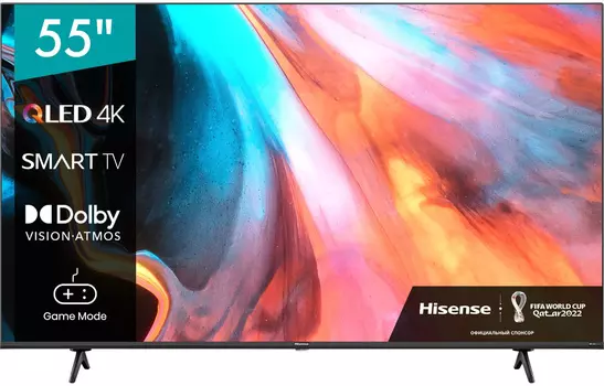 Телевизор QLED Hisense 55" 55E7HQ черный Ultra HD 60Hz DVB-T DVB-T2 DVB-C DVB-S DVB-S2 USB WiFi Smart TV (RUS)