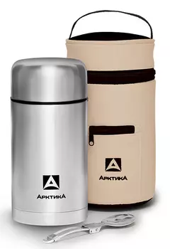 Термос Арктика 301-1000A 1л. серебристый с чехлом (301-1000A/SIL)