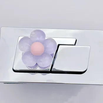 Flower Shaped Toilet Tank Button Toilet Flush Button Plastic Toilet Button Creative Drawer Handle Labor-saving Tank Button Aid синий
